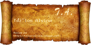 Tálos Alvina névjegykártya